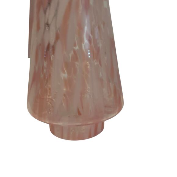 Hand Blown Poland Art Glass CHRISTMAS TREE 11in Pastel Pink & White Swirl New - Picture 8 of 13